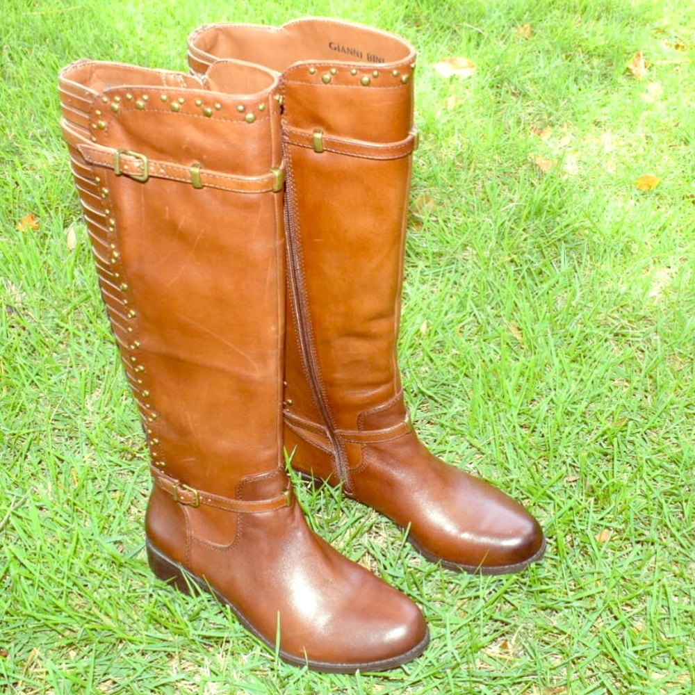 Gianni Bini Brown Leather Boots
